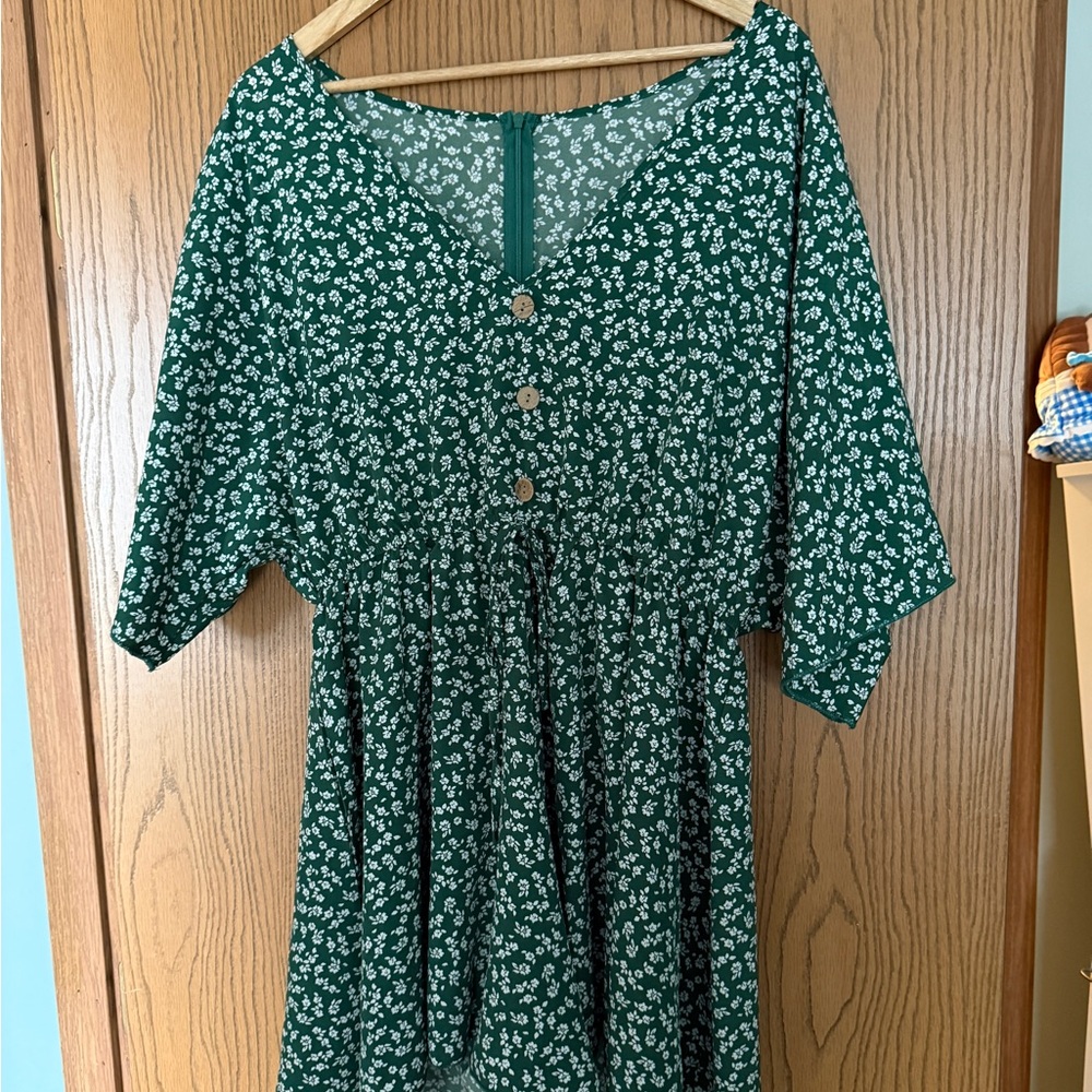 SHEIN Green Floral Jumpsuit